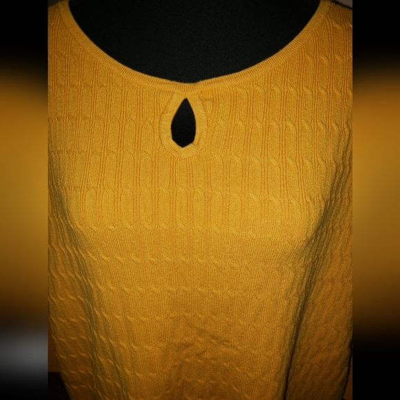 💖👄Croft and Barrow Long Sleeve Yellow Sweater Knit Top (Size3X) - Picture 2 of 15